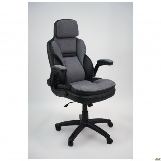 Крісло Alpharo чорний/тканина темно-сіра/Альхаро