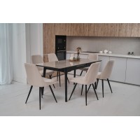 Керамічний стіл TM-89 памеса грей + чорний 140/180Х80