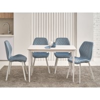 Обідній керамічний стіл TM-110 білий мармур + білий