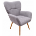 Крісло Флор з високою спинкою у сірій тканині букле