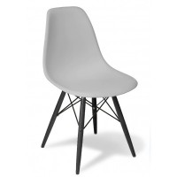 Стілець Тауер Вуд сірий з чорними ніжками