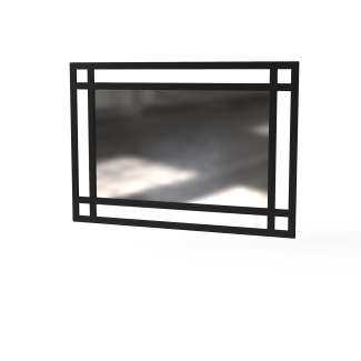 Зеркало Ascet 1000x700x20 черный металлический каркас/Аскет