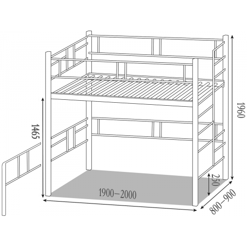 Металлическая кровать чердак чертеж