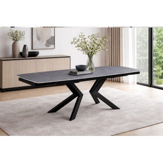 Стіл обідній Топаз (чорний/кераміка сірий) 1800(+400+400)х900 в Одессе от магазина «Оникс»