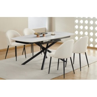 Стіл обідній Гатвік (чорний/кераміка білий) 1300(+300+300)х900 в Одессе от магазина «Оникс»