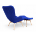 Крісло Флоріно з банкеткою синя тканина