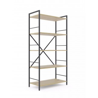 Стелаж Лофт 1600х800х400 Меткас, 35 кг/полицю, 5 полиць, ЛДСП, антрацит-дуб артизан