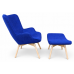 Крісло Флоріно з банкеткою синя тканина