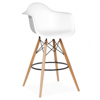 Стілець високий Тауер Вуд Eames барний хокер білий