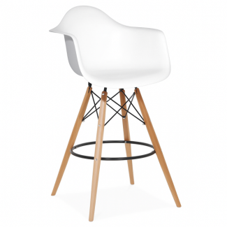 Стілець високий Тауер Вуд Eames барний хокер білий в Одессе от магазина «Оникс»