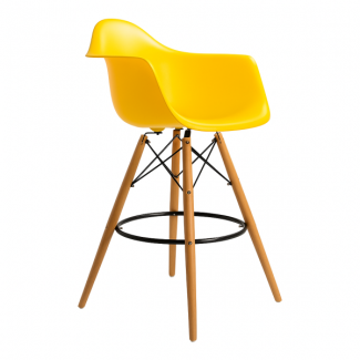 Стілець високий Тауер Вуд Eames барний хокер жовтий в Одессе от магазина «Оникс»
