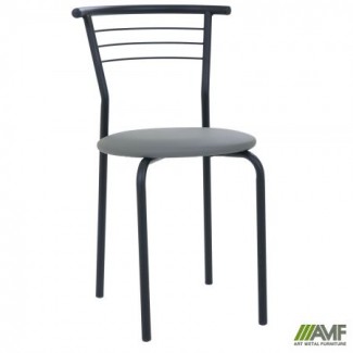 Стілець Маркос чорний Шкірозамінник сiрий