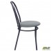 Стілець Велес чорний шкiрзам сiрий