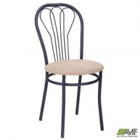 Стілець Велес чорний шкiрзам бежевий