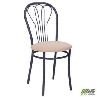 Стілець Велес чорний шкiрзам бежевий