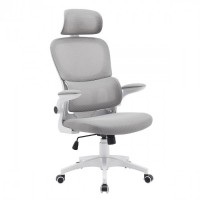 Крісло комп'ютерне OWEN сіре/білий каркас/Овен Крісло комп'ютерне OWEN сіре/білий каркас/Овен