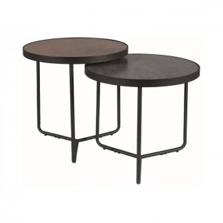 Журнальний стіл PENELOPE коричневий+сірий (ефект каменю)/чорний/Пенелопе