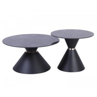 Журнальний столик CAROLINA Чорний глянець / Чорний (к-кт) Д. 80 см. & Д. 60 см./Кароліна Журнальний столик CAROLINA Чорний глянець / Чорний (к-кт) Д. 80 см. & Д. 60 см./Кароліна
