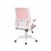 Крісло комп'ютерне ARIA рожеве/білий каркас/Аріа