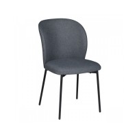Стілець кухонний CARO Чорний каркас / Сірий тканина/Каро