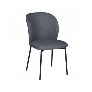 Стілець кухонний CARO Чорний каркас / Сірий тканина/Каро
