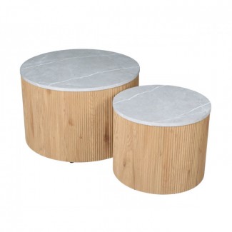 Журнальний столик VERMONT Сірий еф. мармуру / Дуб (к-кт)/Вермонт