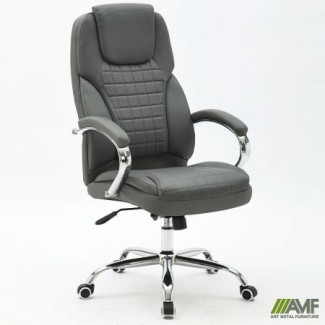 Крісло керівника Lester шкірозамінник сірий/Лестер