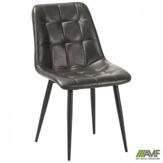 Стілець обідній Arkansas-D чорний/шкірзам сірий/Арканзас