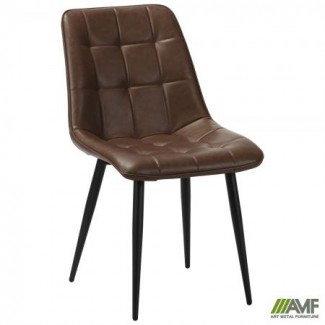 Стілець обідній Arkansas-D чорний/шкірозамінник камел/Арканзас