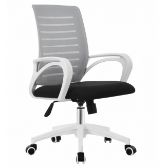 Комп'ютерне крісло POLO світло-сіре/чорне/білий каркас/Поло