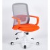 Крісло комп’ютерне FLASH Сіре / Оранжеве / Білий каркас/Флеш