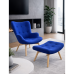 Крісло Флоріно з банкеткою синя тканина