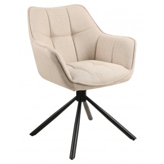 Стілець поворотний R-69 айворі + чорний