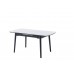 Керамічний стіл TM-76 білий мармур + чорний 120-160