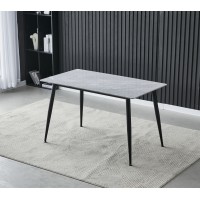 Обідній керамічний стіл TM-100 ребекка грей + чорний 130х70