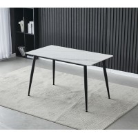 Обідній керамічний стіл TM-100 олімпо вайт + чорний