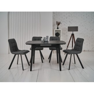 Керамічний стіл TM-87-1 чорний онікс + чорний 90-120