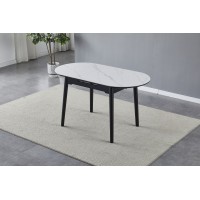 Керамічний стіл TM-85 білий мармур + чорний
