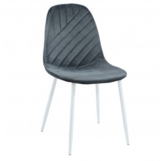 Стілець N-170 сірий велюр + білий