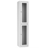 Металева шафа для одягу ШОМ/С-300/1/2 з прозорими дверцятами Металева шафа для одягу ШОМ/С-300/1/2 з прозорими дверцятами