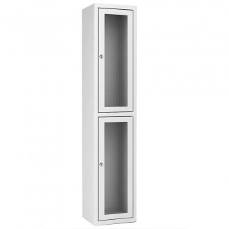 Металева шафа для одягу ШОМ/С-300/1/2 з прозорими дверцятами