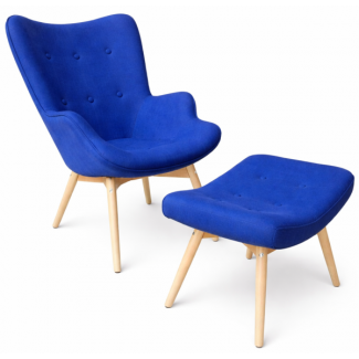 Крісло Флоріно з банкеткою синя тканина Крісло Флоріно з банкеткою синя тканина в Одессе от магазина «Оникс»