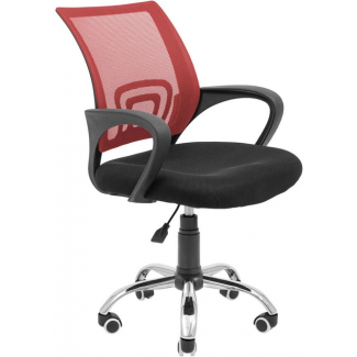 Крісло офісне ROKY, колір чорний/сітка червона/Рокі (Роки)