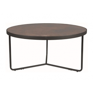 Журнальний стіл ANTILA коричневий (эффект камня)/чорний д.80/Антіла (Антила)
