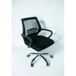 Крісло офісне REAL, колір чорний/сітка чорна/Реал