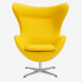Дизайнерське крісло Егг жовта екошкіра Дизайнерське крісло Егг жовта екошкіра