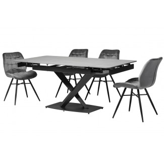 Керамічний стіл TML-809 айс грей + чорний (120/180х80)