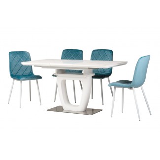 Керамічний стіл TML-860-1 білий мармур 110-150см