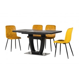 Керамічний стіл TML-860-1 чорний онікс 110-150см