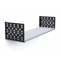 Полиця навісна Візерунок 170х800х220 Меткас, 25 кг/полицю, ЛДСП, антрацит-білий сніг